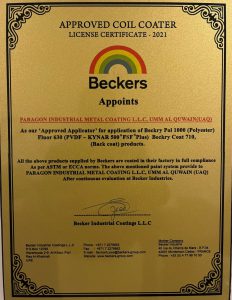 Coating- Becker’s Certificate -2021